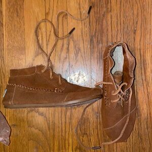 Toms brown moccasin tribal indigenous boho native booties home SKIMS slippers